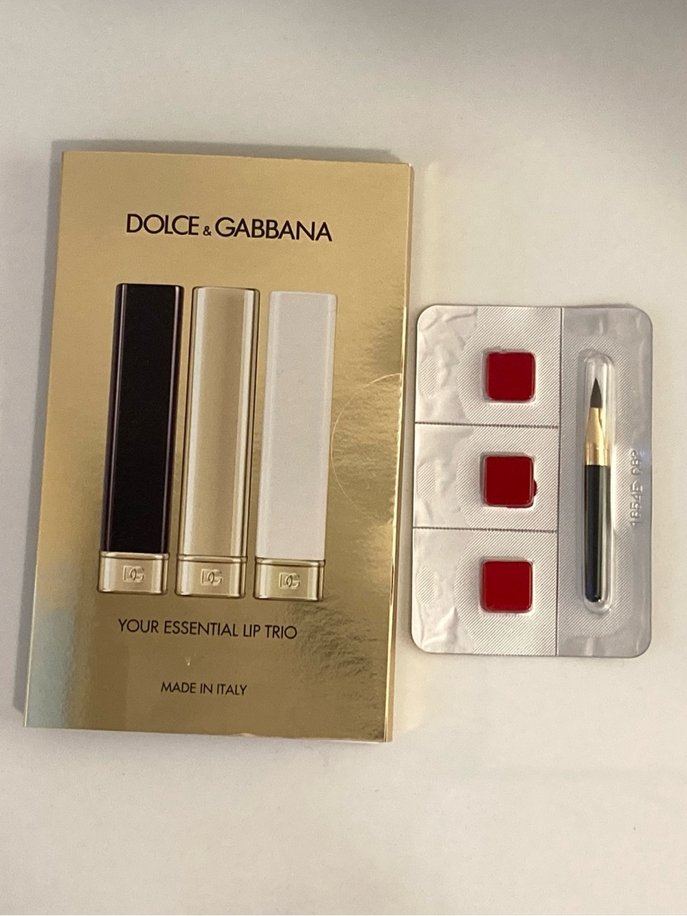 3/$30 Dolce & Gabbana Lip Trio Sampler 3 Shades with Brush